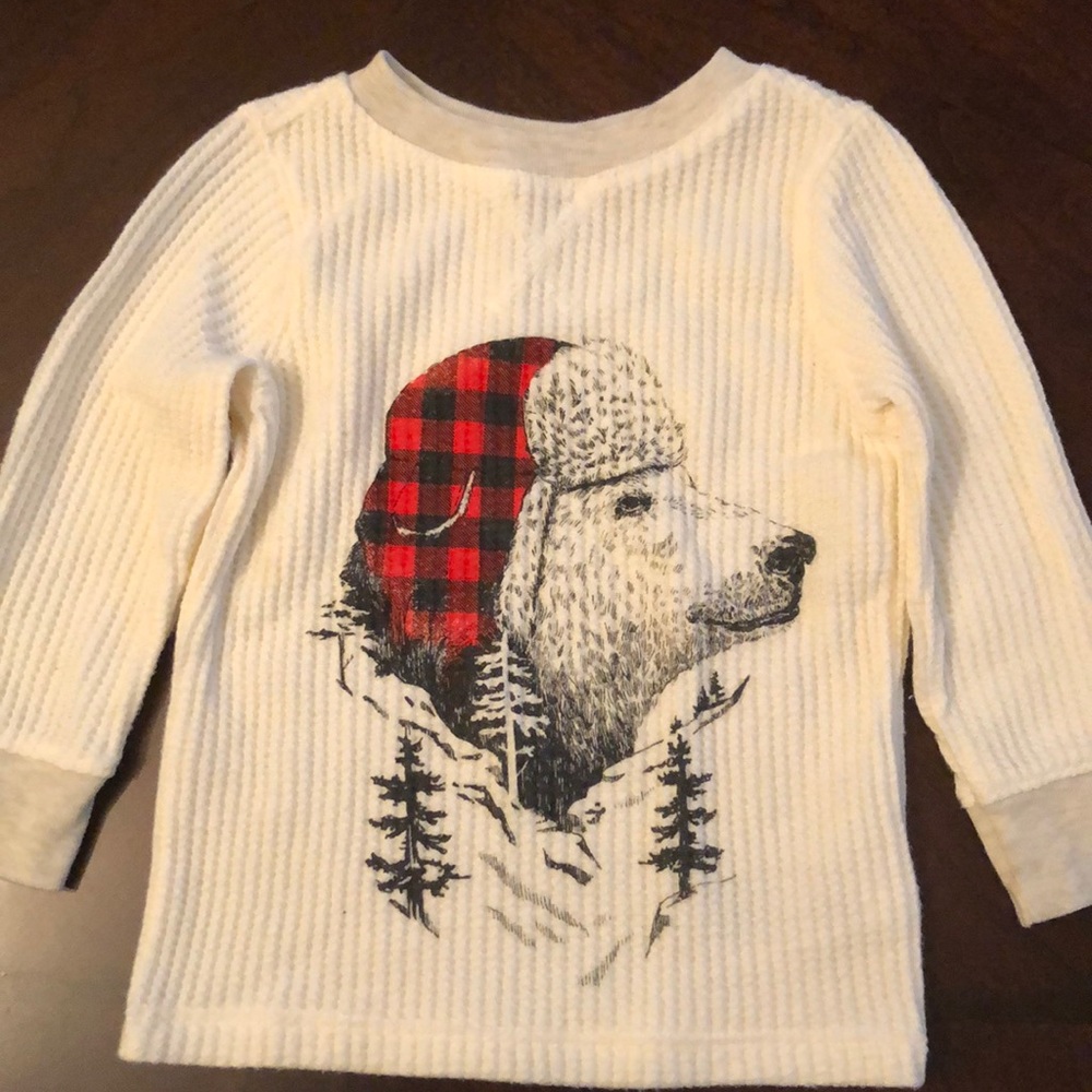 Long sleeve waffle shirt